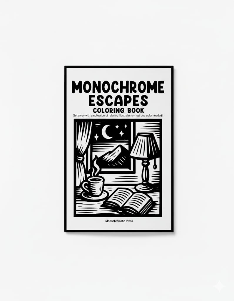 Monochrome Coloring Book - Relaxation Edition