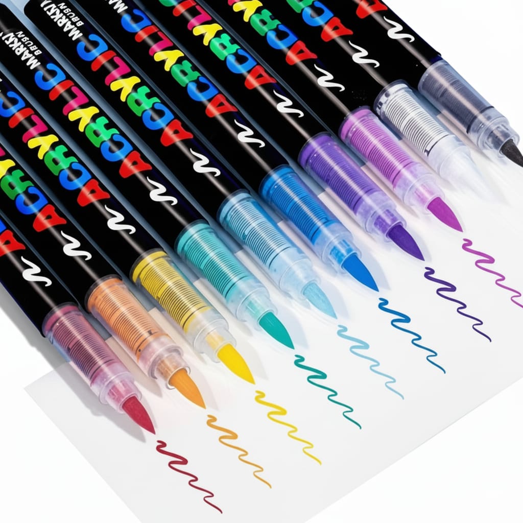 12-Piece Colored Brush Markers